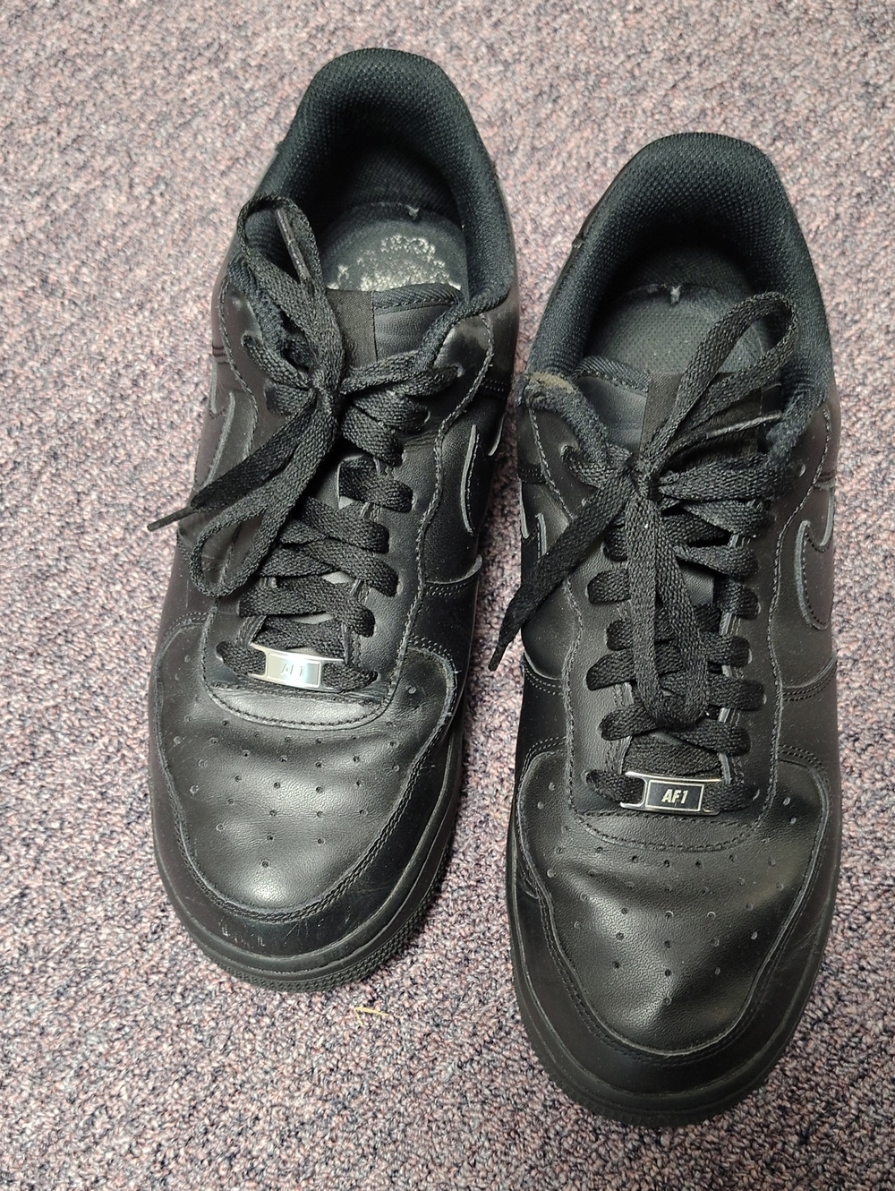 Black AF1 Air Force 1, Casual Women's Sneakers, 10.5
